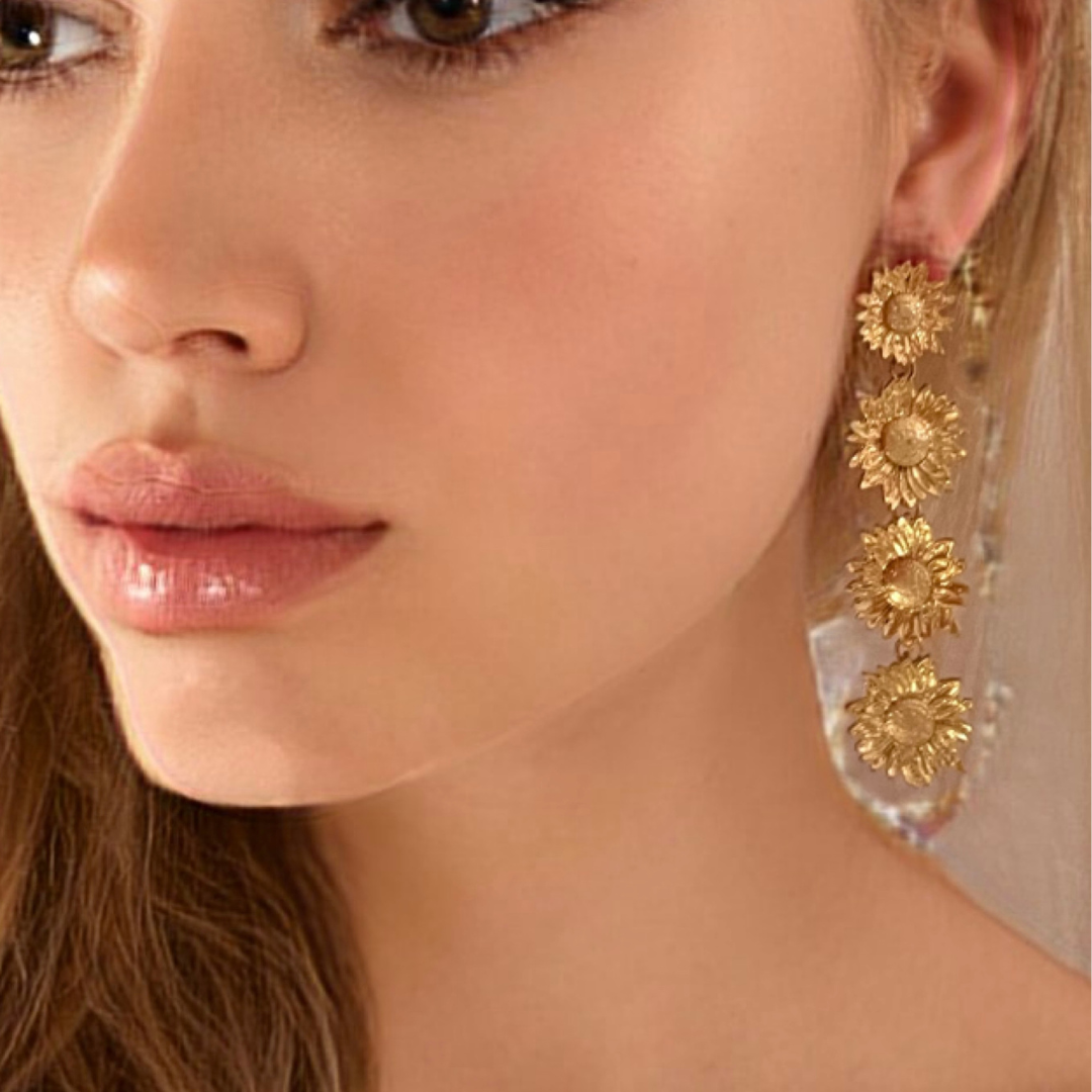 Sunflower Earrings Gold